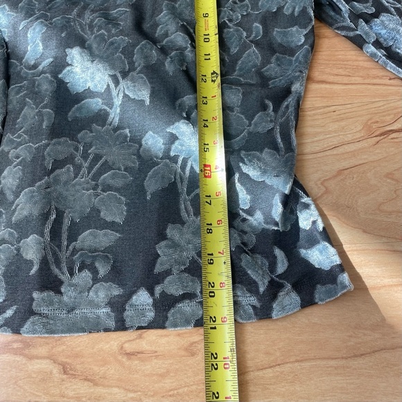 y2k |Nine West| 90s Velvet Flower V-neck pastel baby Blue & Grey Woman’s Size M - Picture 5 of 7